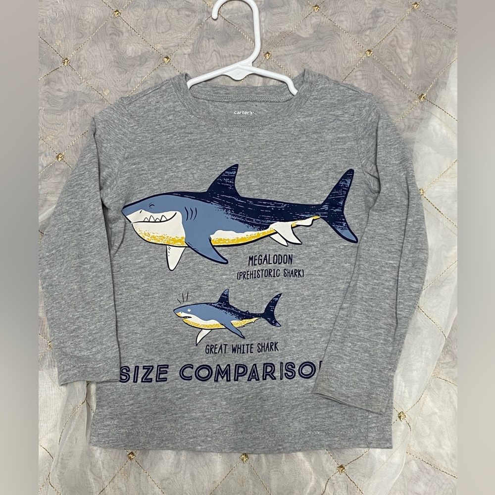 Carter's Kids Megalodon Long Sleeve Shirt, Size 2T